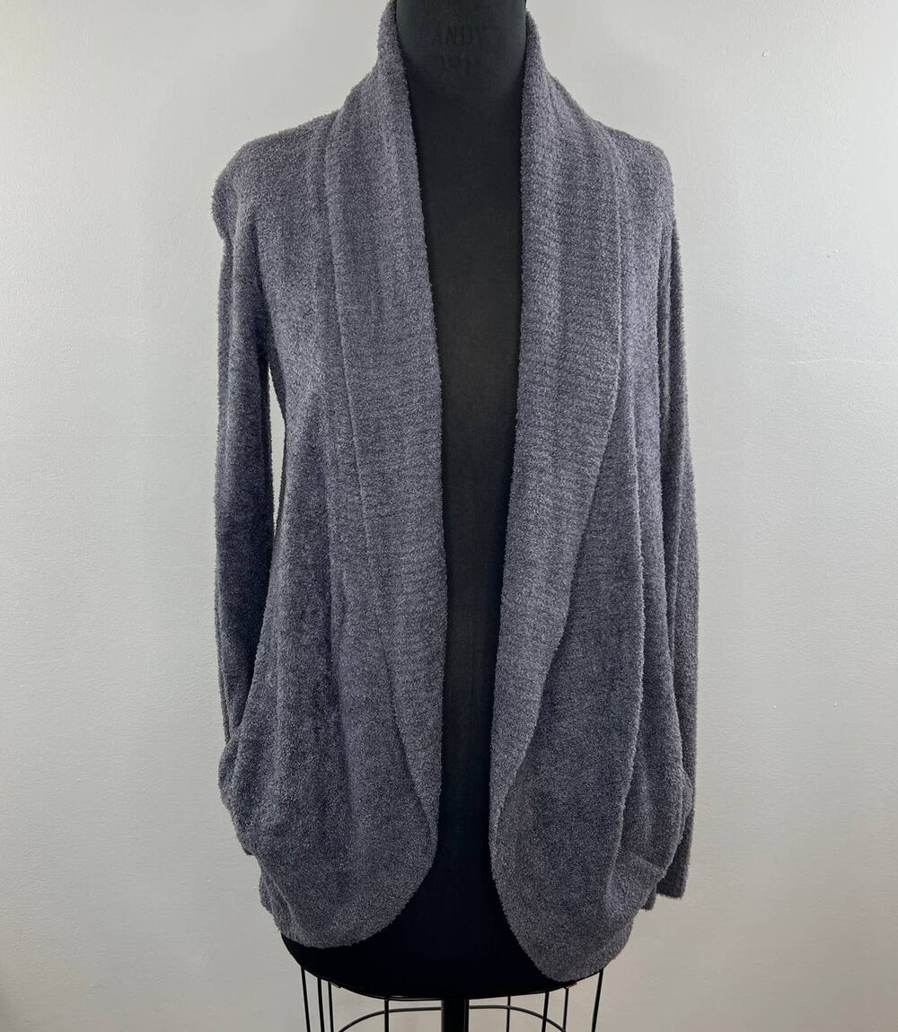 BAREFOOT DREAMS CozyChic Lite Circle Cardi Cardigan Sweater Blue Grey XS / S
